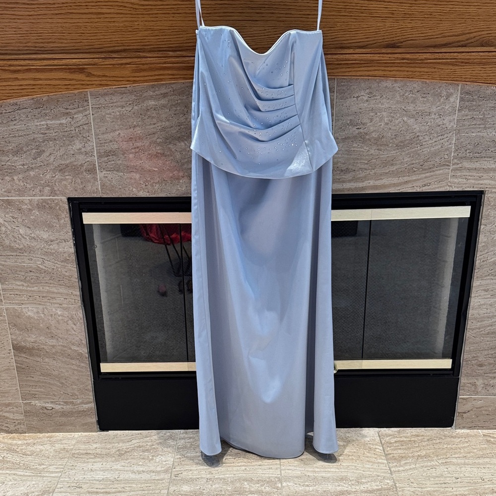 Jessica McClintock Strapless Light Blue Dress